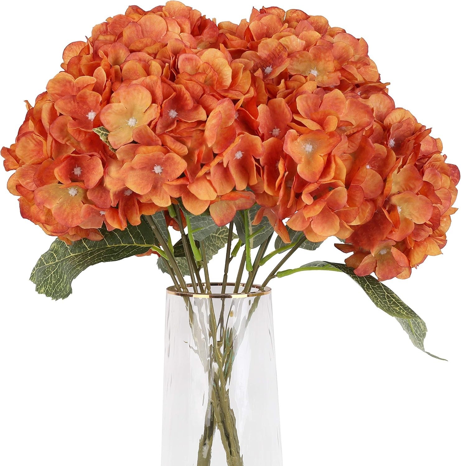 Classic European Style Hydrangea Bouquet – 5 Large Silk Flowers for Decoration