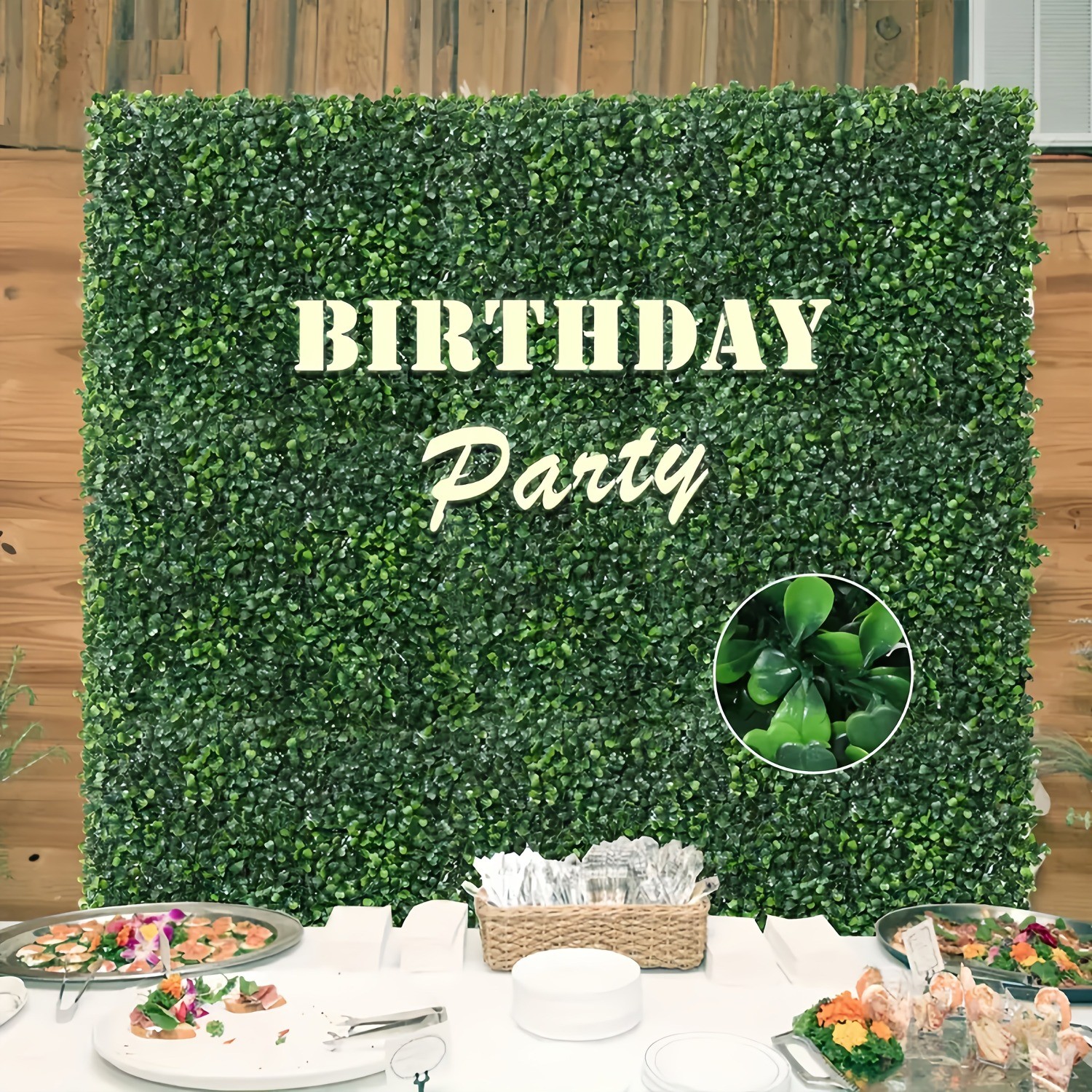 Large Faux Boxwood Panels 3Pcs 47.24″x23.62″ Garden Patio Wall Decor