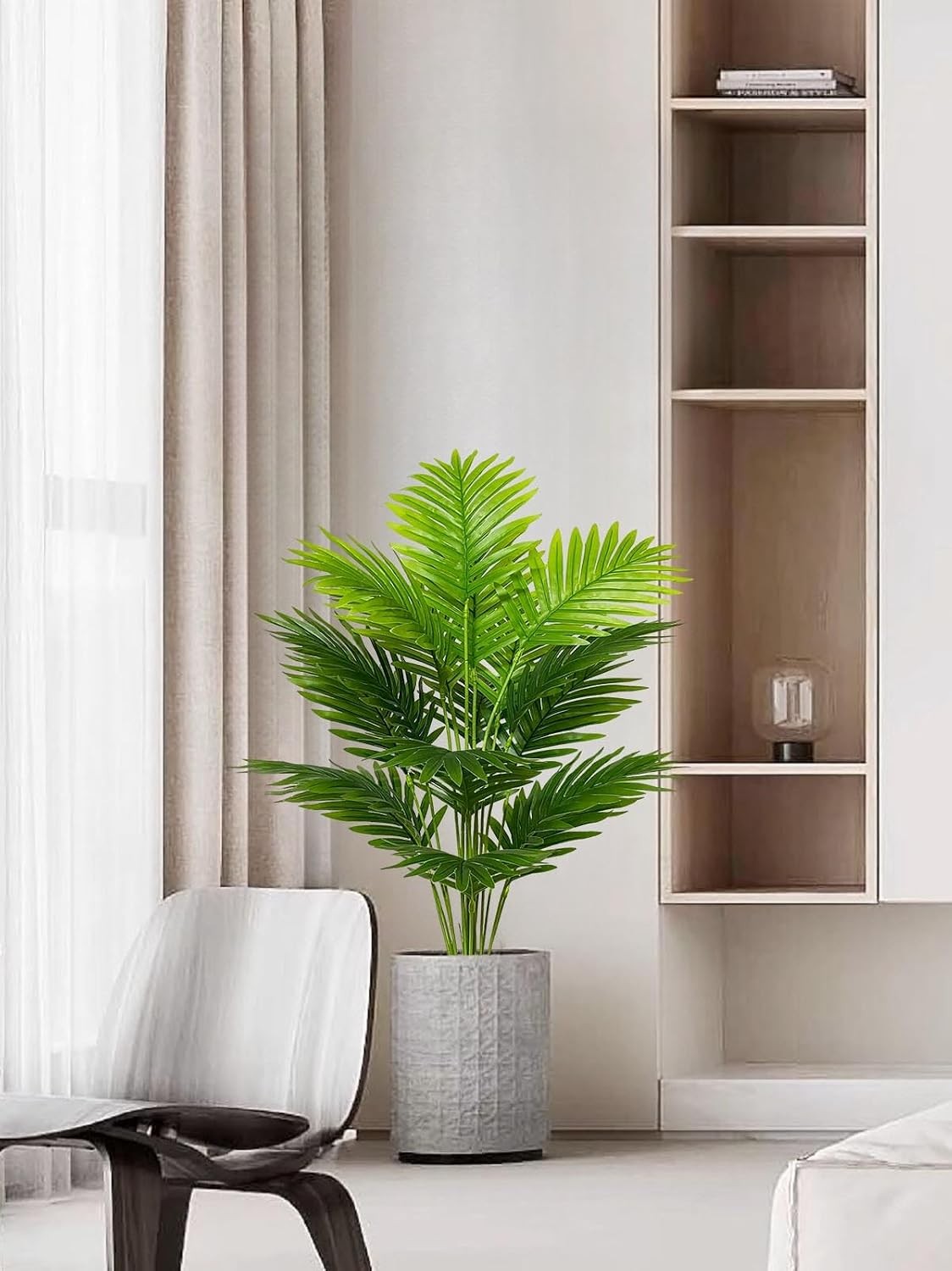 Artificial Areca Palm Plant Fake Tropical Tree Faux Plants in Pot for Indoor
