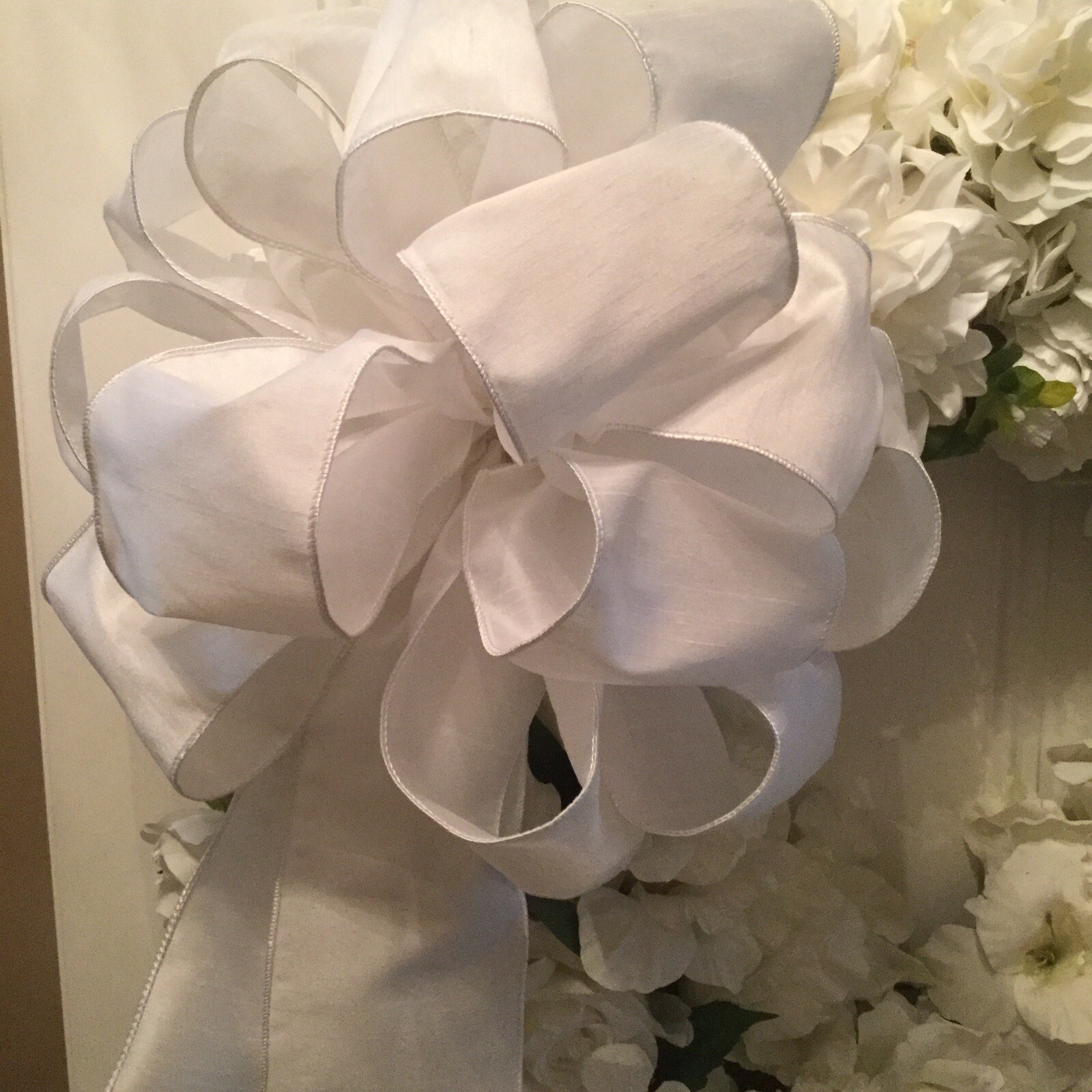 Modern 24” Pure White Wreath, Wedding, Bridal, Peaceful, And Keepsake