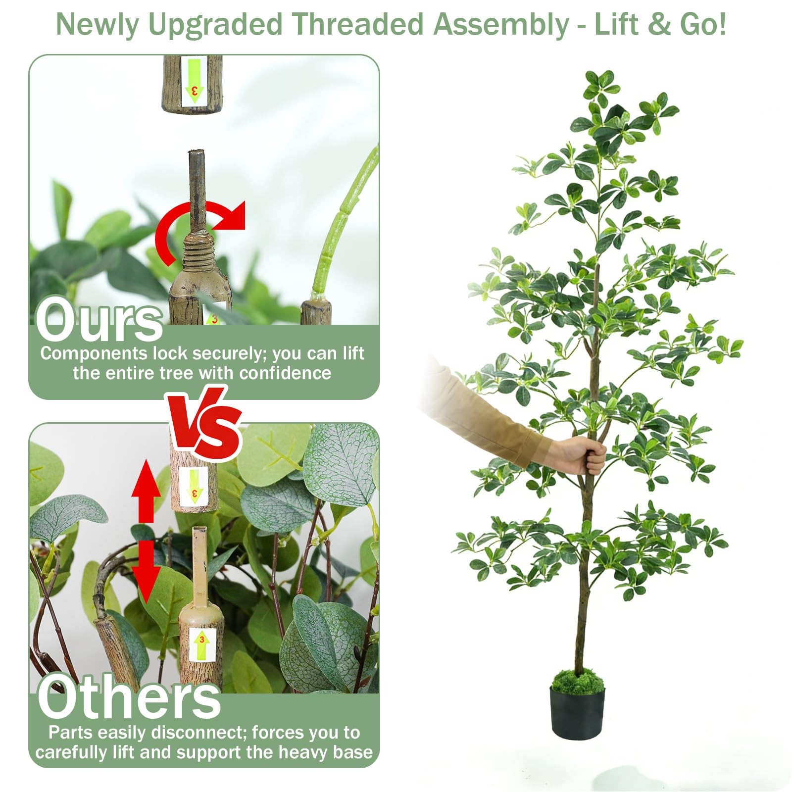 Caxchiling Artificial Black Olive Tree 6FT, Fake Potted 6ft,