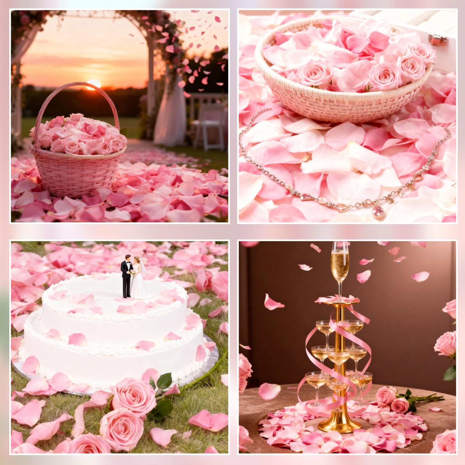 180 PCS Dried Real Pink Rose Petals,Freeze Preserved Rose Flower Petals,Dried…