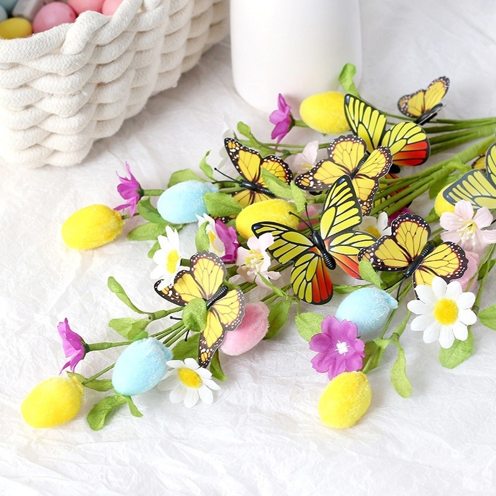 Yellow Plastic Silk Easter Stem for Creating Festive Bouquets and Displays
