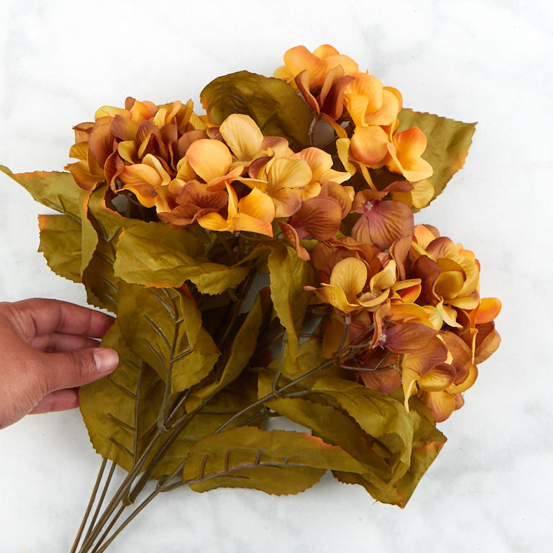 Set of 2 Brown and Green Autumn Artificial Hydrangea 18-1/2″ Floral Bushes
