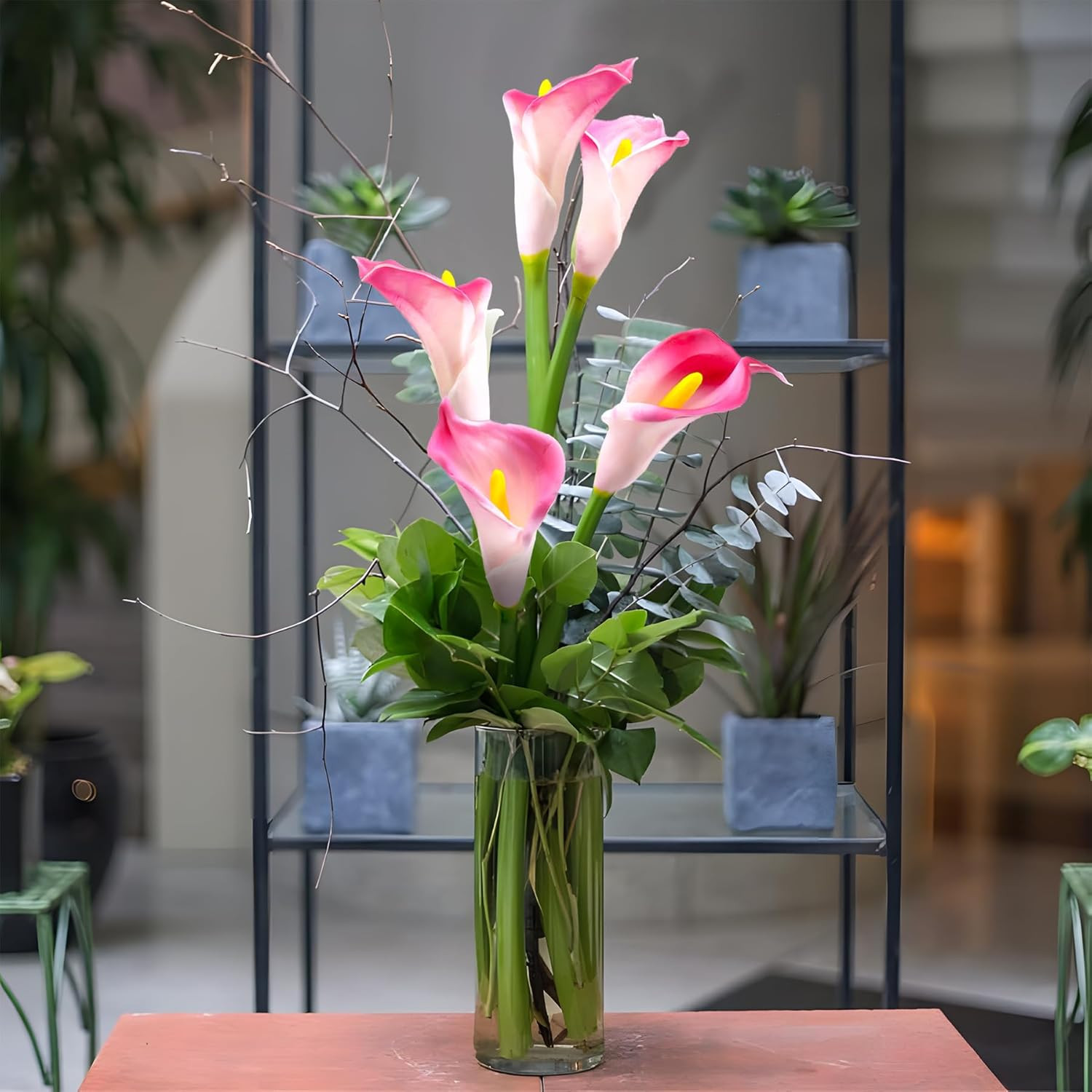 10Pcs Pink Calla Lily Artificial Flowers for Home & Wedding Decor