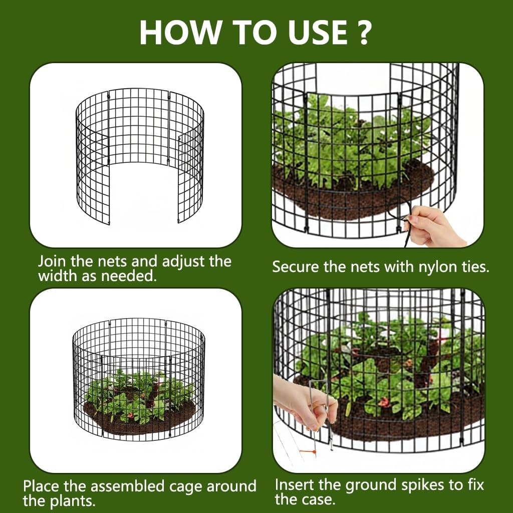10 Pack Plant Protector from Animals,Metal Wire Mesh Garden Plant Cages Outdoor