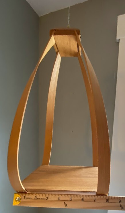 Bentwood Teardrop Hanging Wood Plant Planter Stand Shelf mcm mid century modern 
