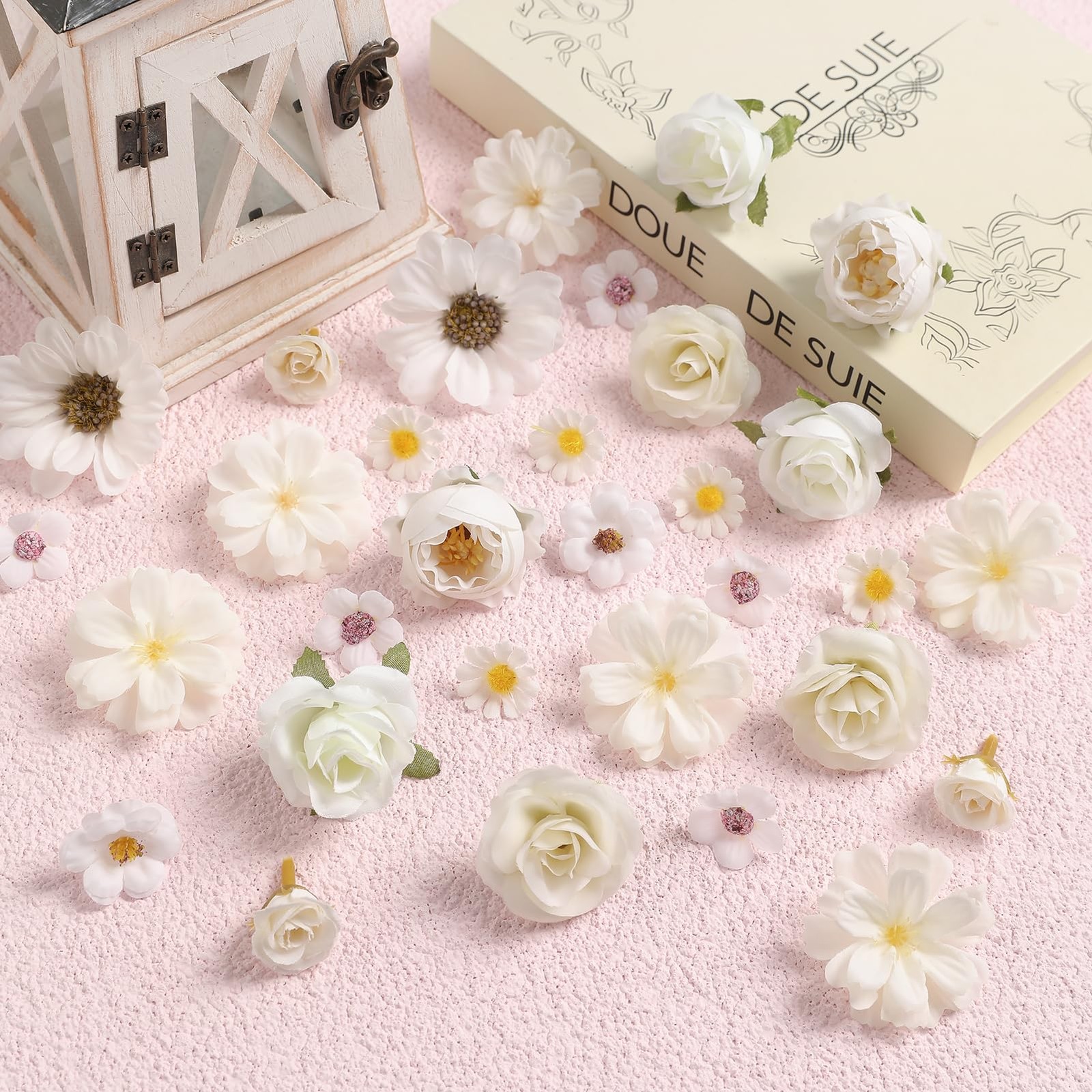 Mini Artificial Flower Heads Small Silk Daisy Peony DIY Wreath Graduation