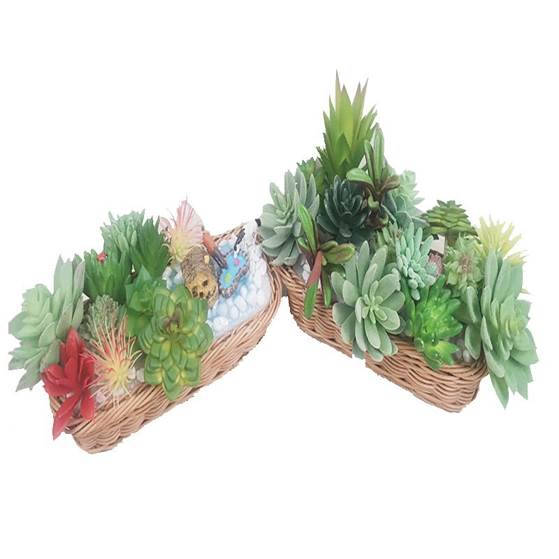 49 Pieces Artificial Succulent Potted In Box Indoor Outdoor Simulated Plants