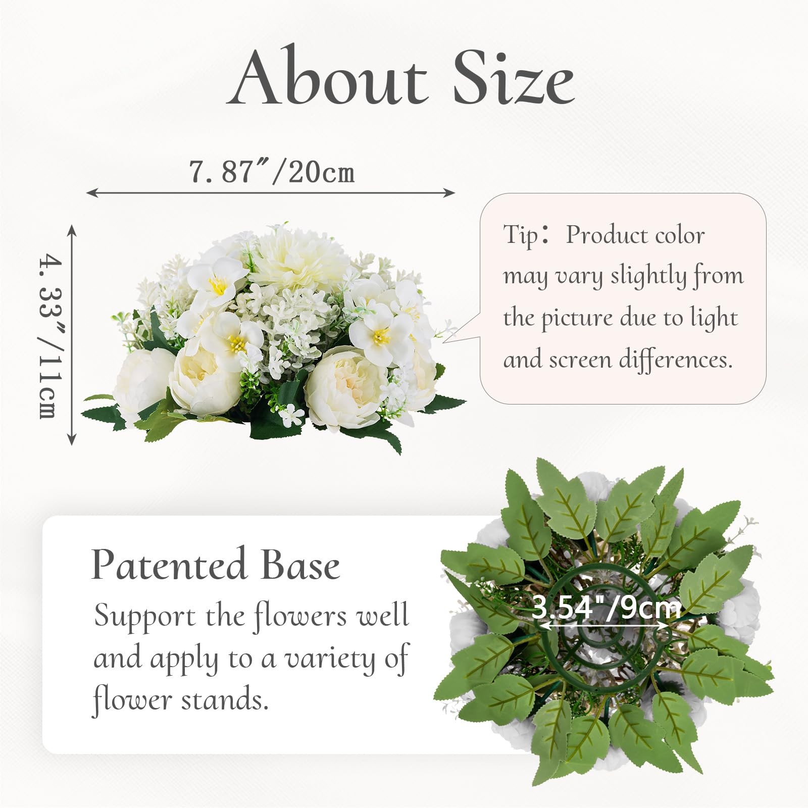 Flower Balls Centerpieces for Tables: 2 PCS White Flowers for Centerpieces Fl…