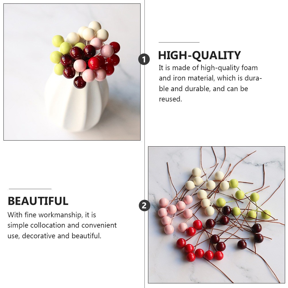140Pcs Reusable Simulation Berries Artificial Berries Decoration Assorted Color