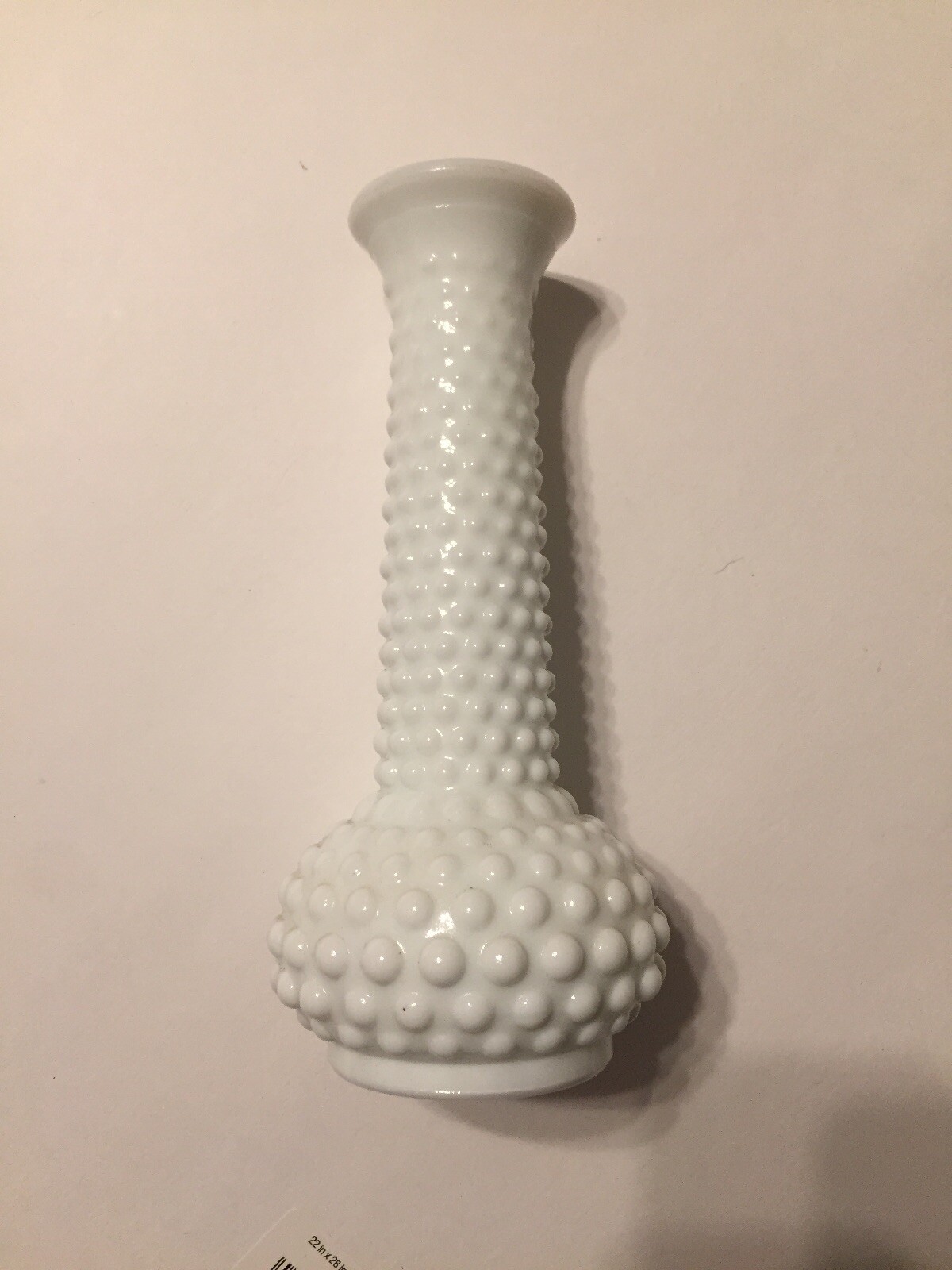 Vintage White Milk Glass 7 1/2″ Hobnail White Bud Vase by E.O. Brody Co.