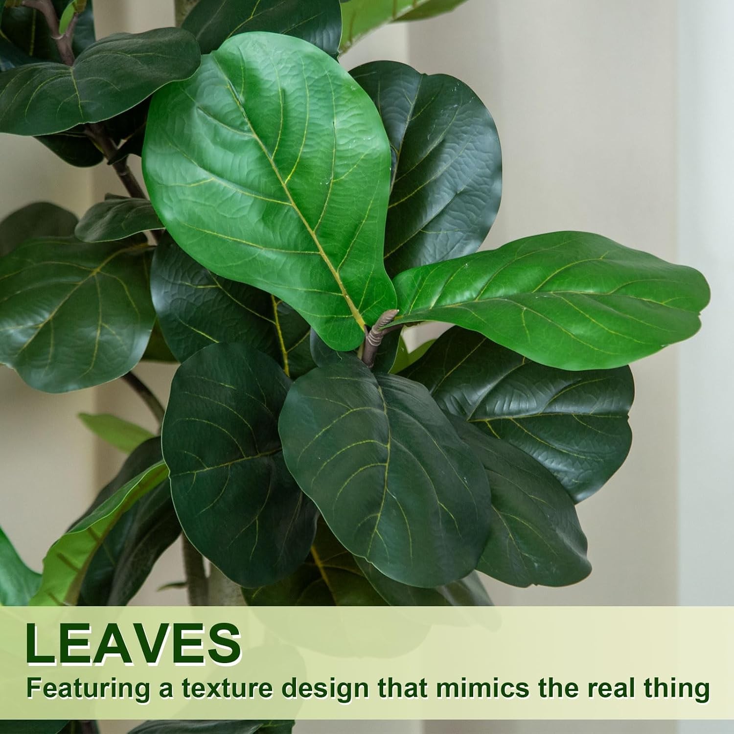 5FT Artificial Fiddle Leaf Fig Tree w/ White Planter Indoor Outdoor