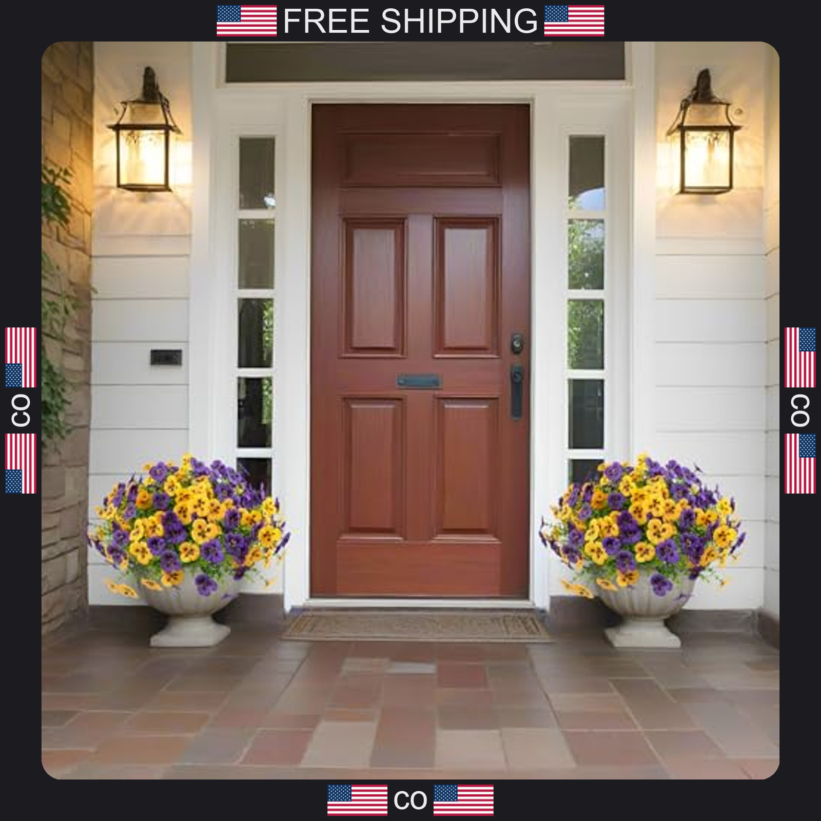 18 Pack Artificial Pansy Flowers for Outdoor Decor
