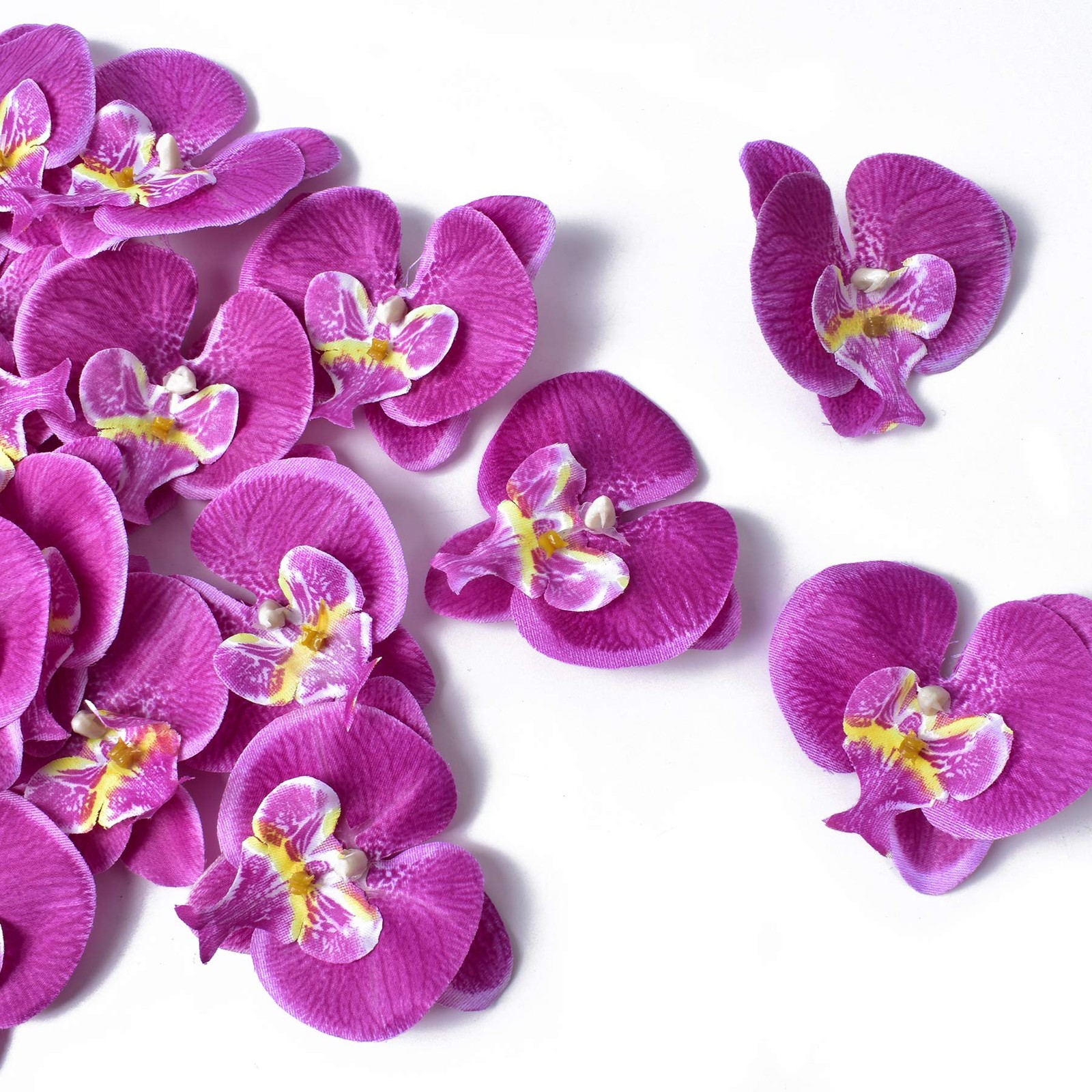 Artificial Silk Phalaenopsis Flower Heads, Fake Butterfly Orchid Heads for We…