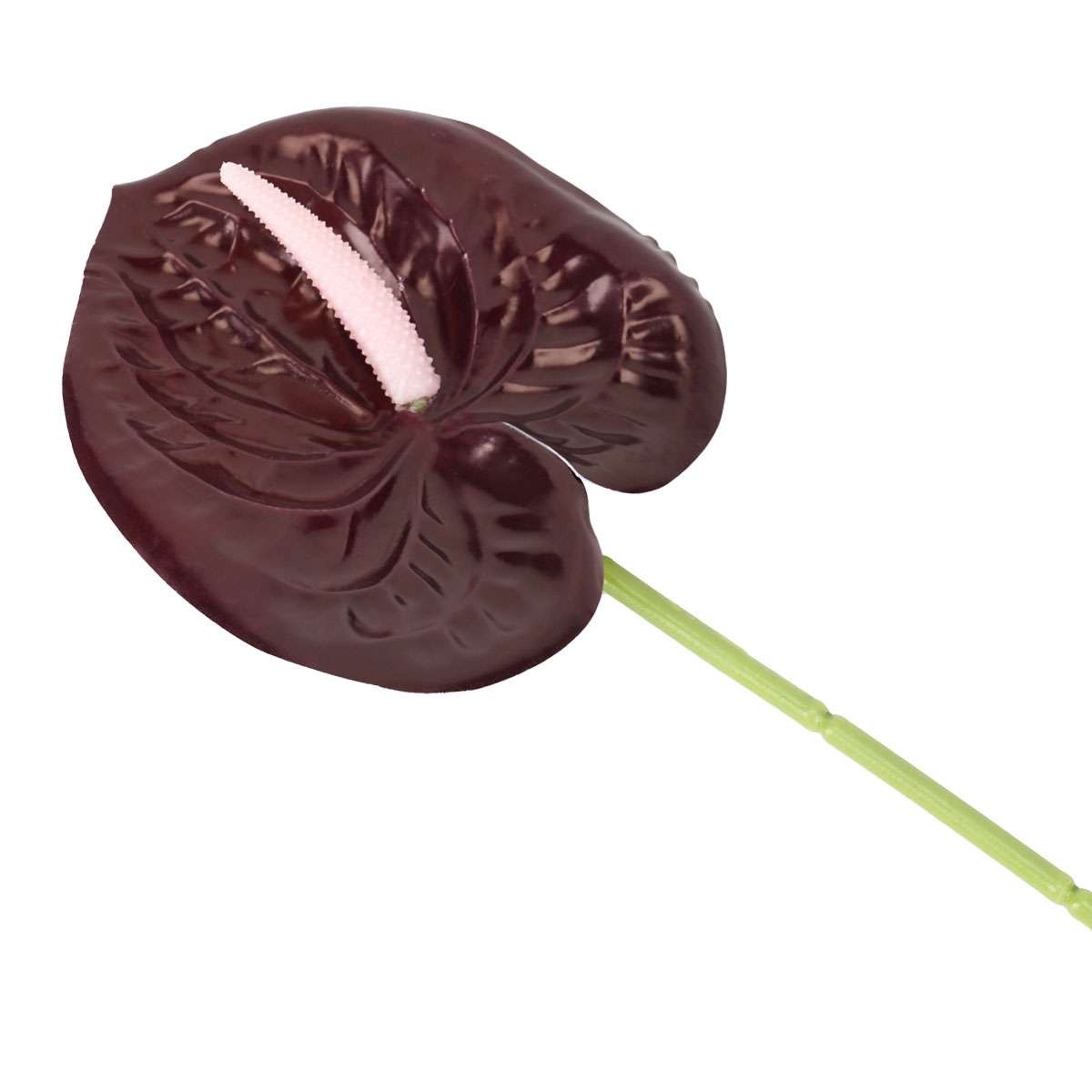 Artificial Anthurium Flowers Fake Flamingo Lily Single Stem Bouquet Table Decor