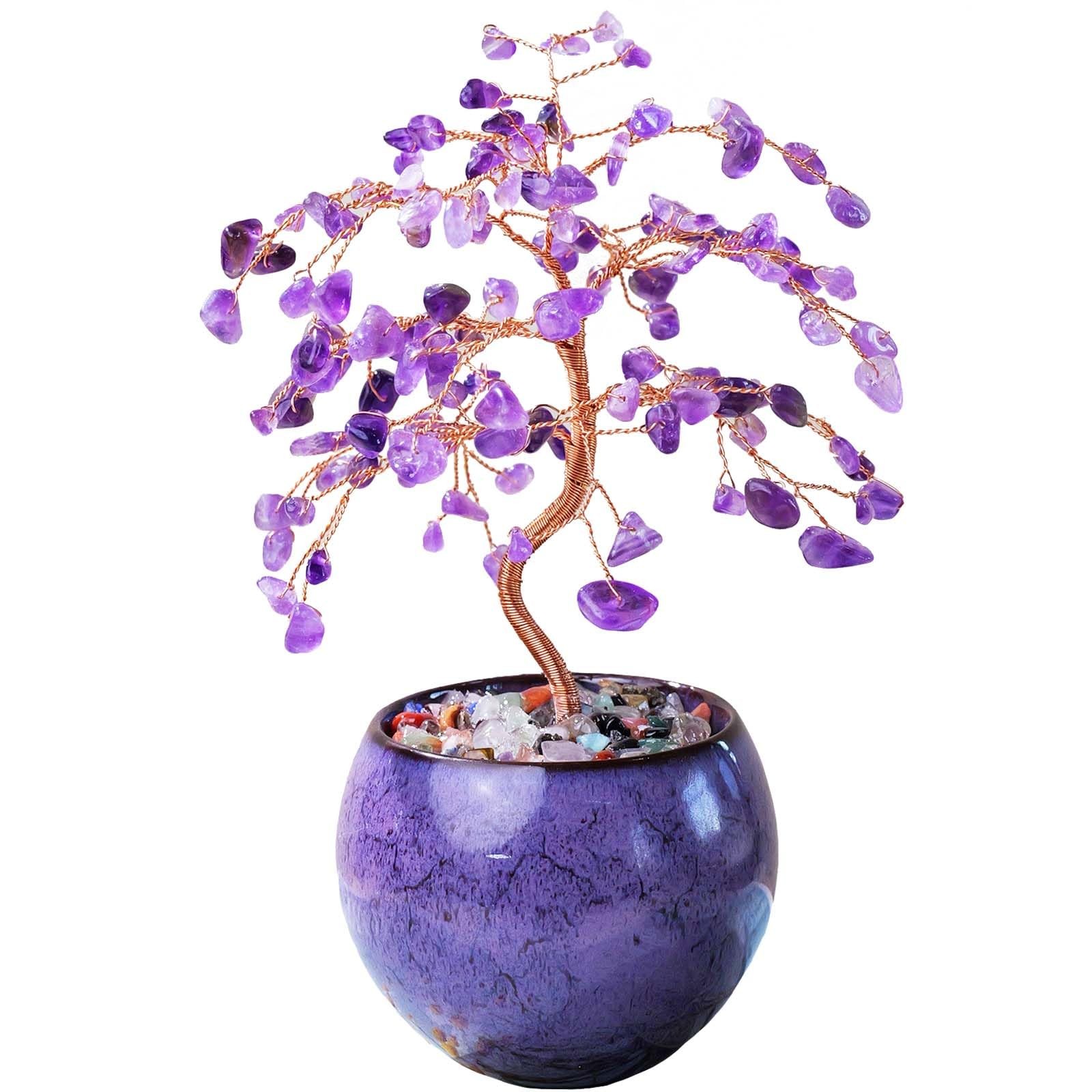 Amethyst Crystal Tree of Life – 8″ Large Natural Chakra Healing Crystal Tree,…