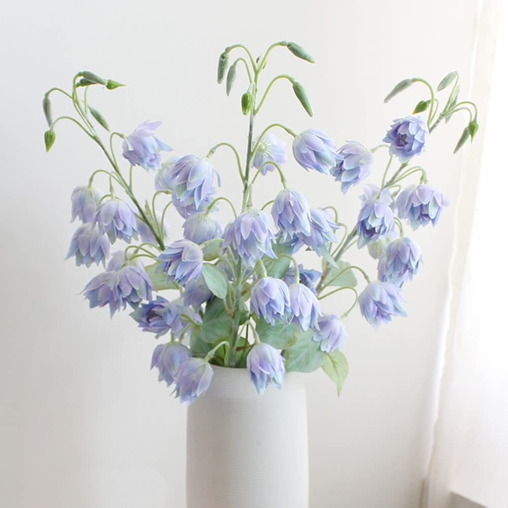 3Pcs Artificial Bluebell Silk Flower Outdoors Fake Plants Faux Plastic Flower…