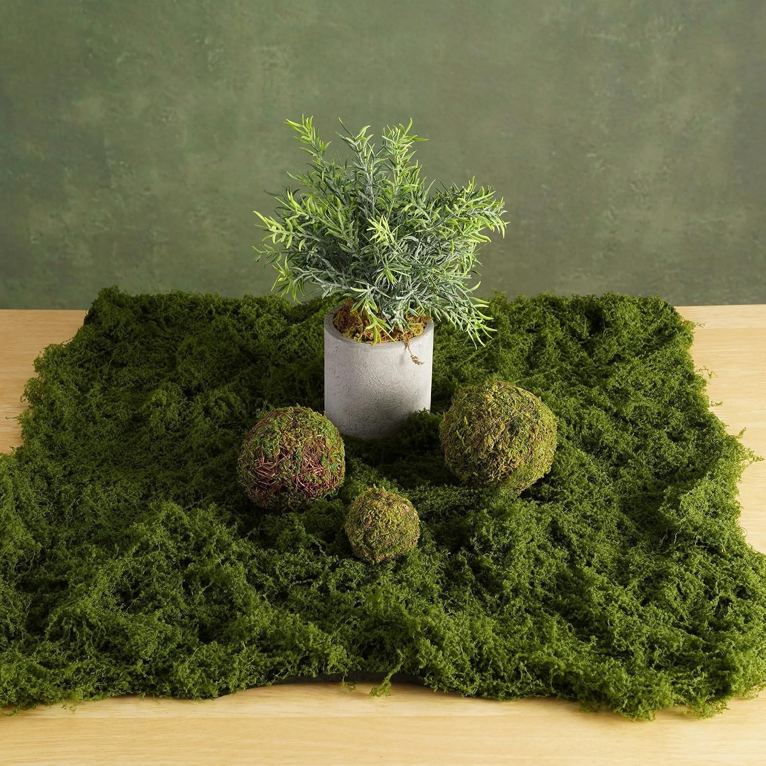 Fake Moss Mat Artificial Moss Roll – 19.7″x19.7″ Cloud Soft Feel Moss Table R…
