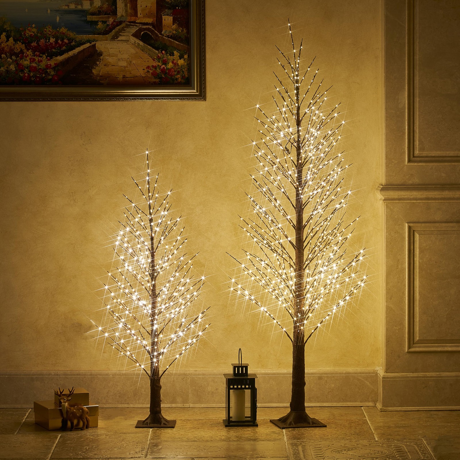 Fudios Lighted Alpine Tree Brown Willow 6FT 810 LED Fairy Lights,Artificial W…