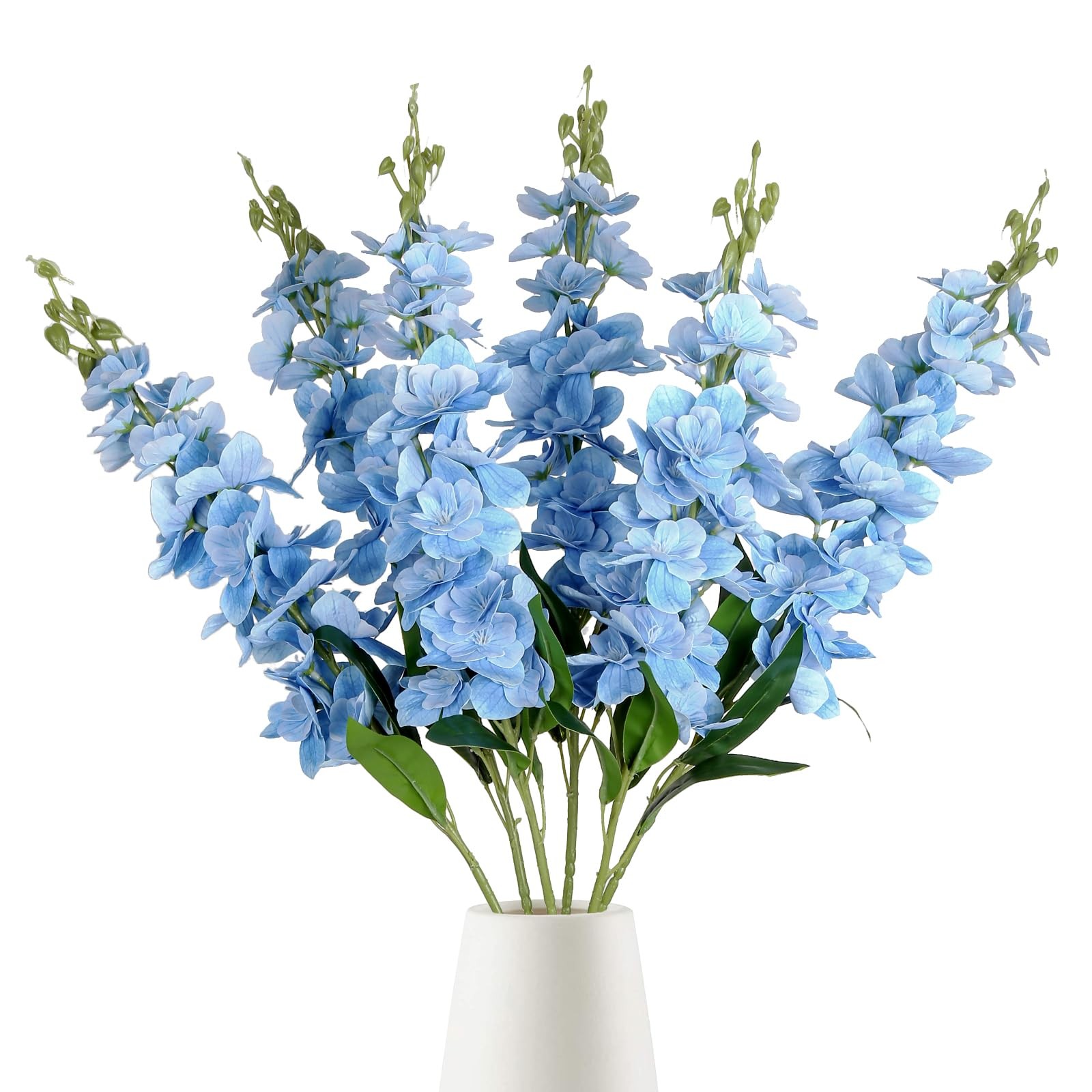 Blue Delphinium Artificial Flowers6PCS Faux Snapdragon Flowers 33″ Silk Larks