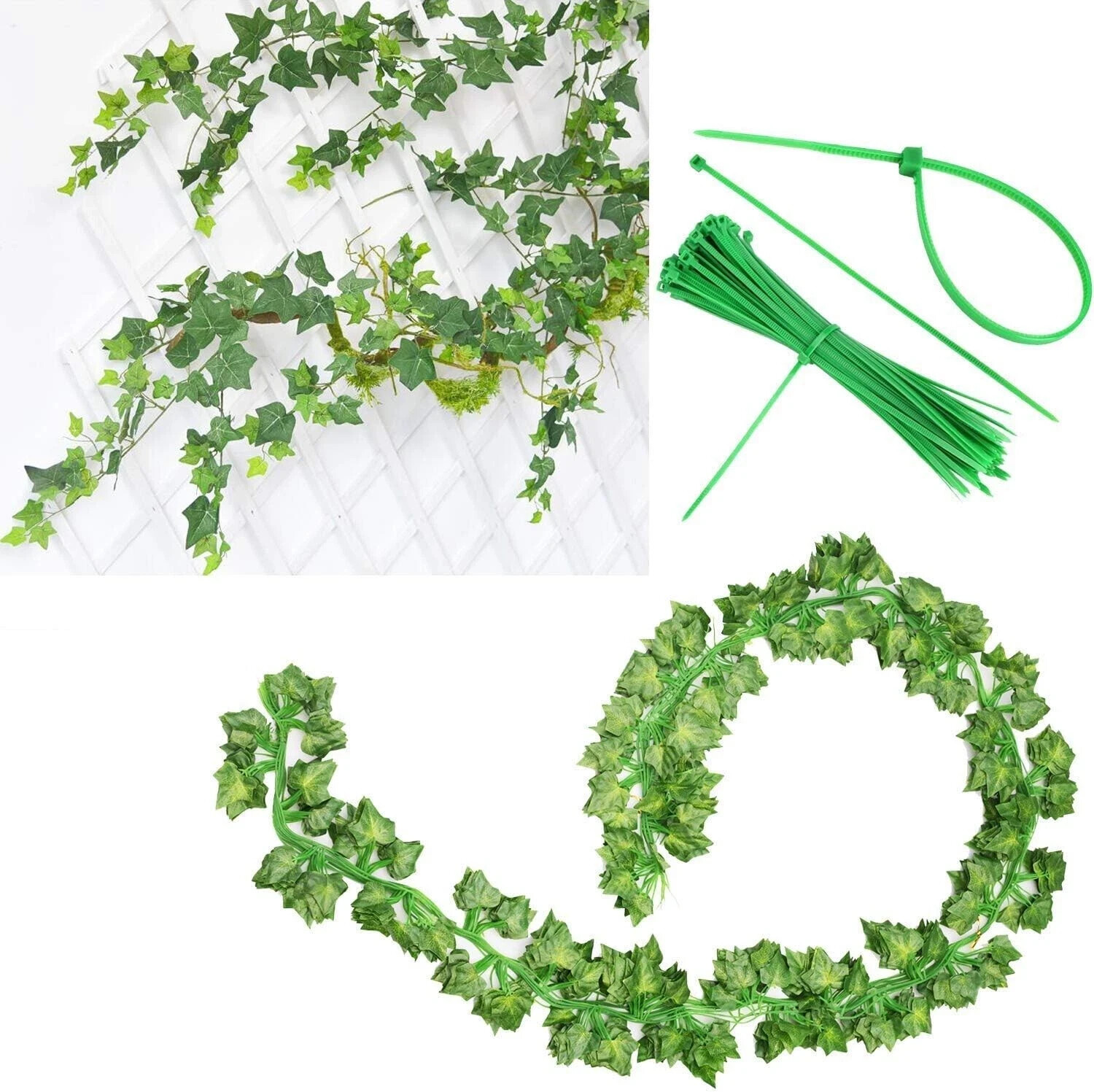 12 Pack Fake Vines for Room Decor Artificial Ivy Garland with Clip Green Flow…