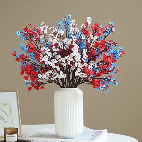 Realistic Silk Baby’s Breath in Patriotic Colors – Perfect for Independence Day