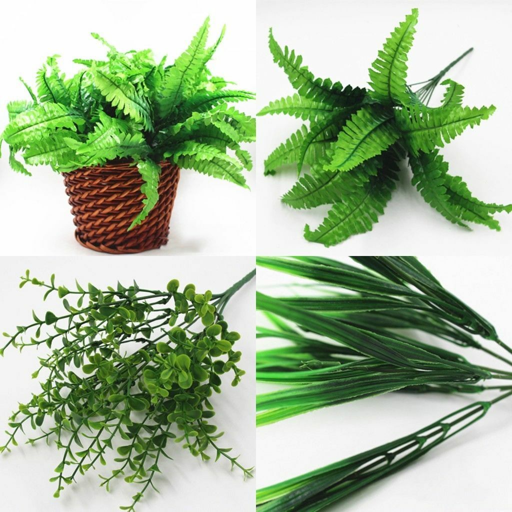 Hot Sale Green Plant Silk Leaf Foam Fake Artificial Foliage Flowers Home Decor