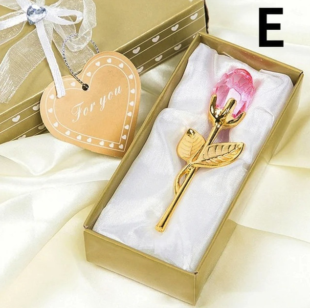 1pc Crystal Glass Rose Figurine Gift Romantic Decor Wedding Valentine – NEW