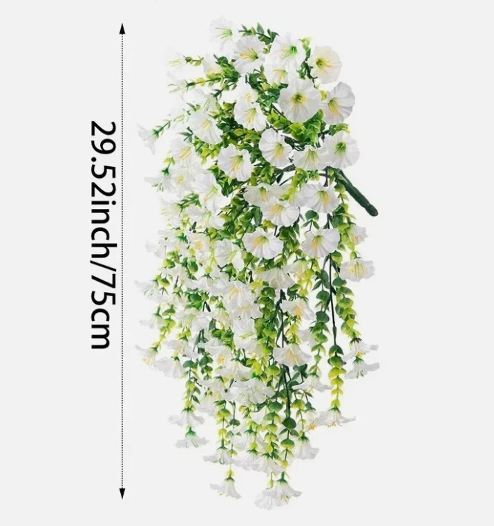 VALUE! 2PCS Artificial Morning Glory Vines UV Resistant Hanging Flowers Outdoor*