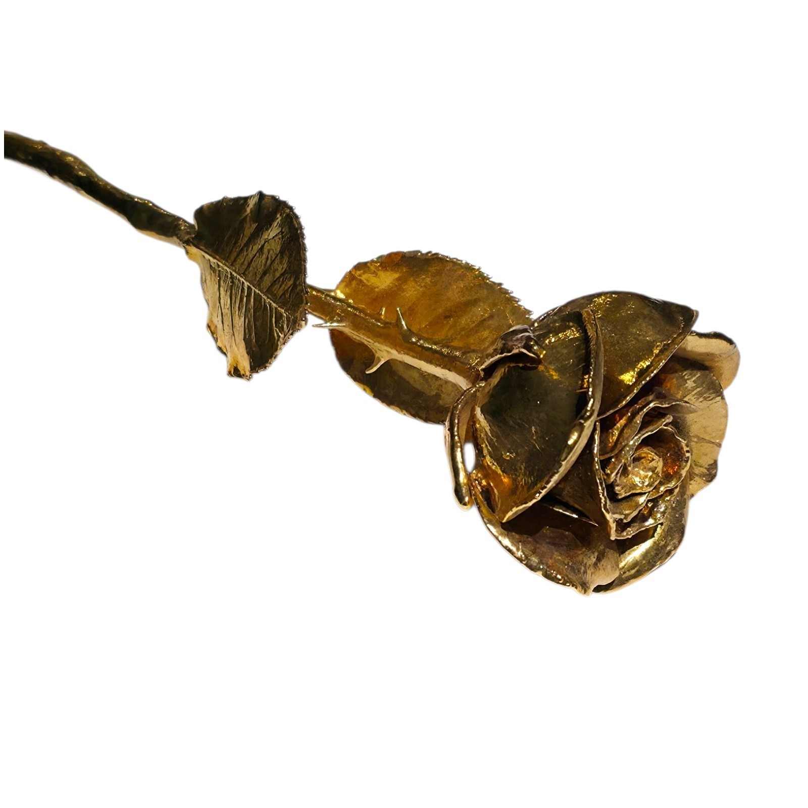 24k Gold Dipped Real Rose Flower Stem Preserved Plated 24kt Luxury Romantic Gift