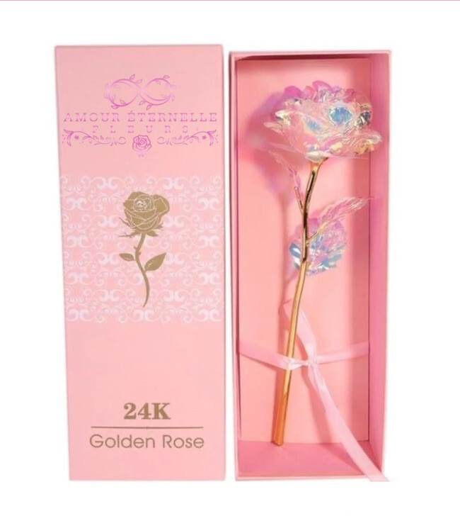 24k Gold Plated Galaxy Rose Flower Romantic Valentine’s Day Gift Girlfriend Wife