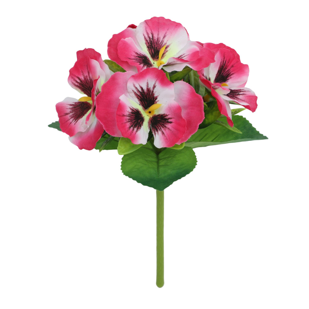 Silk Pansy Flower Bouquet for Wedding Reception Decor Home Wall Display