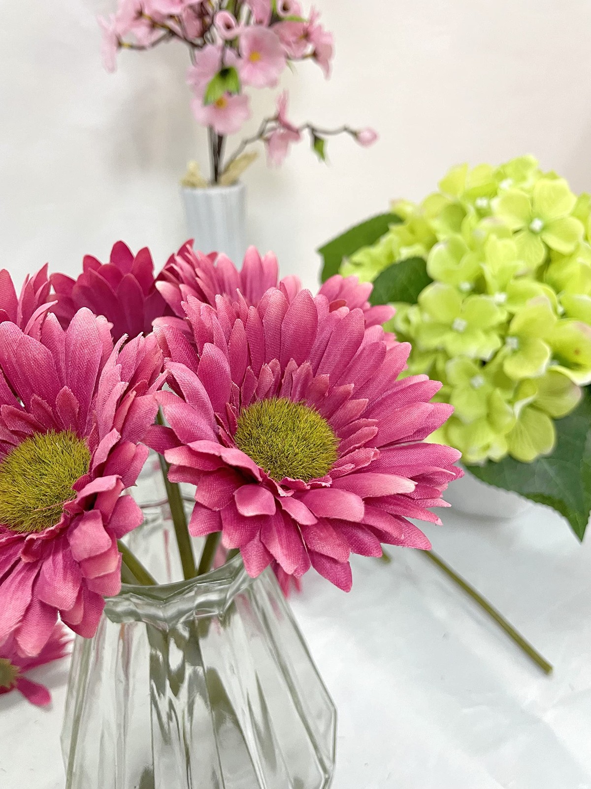 10PCS Artificial Daisy Artificial Flowers Gerbera Daisy Silk Flowers Faux Flo…