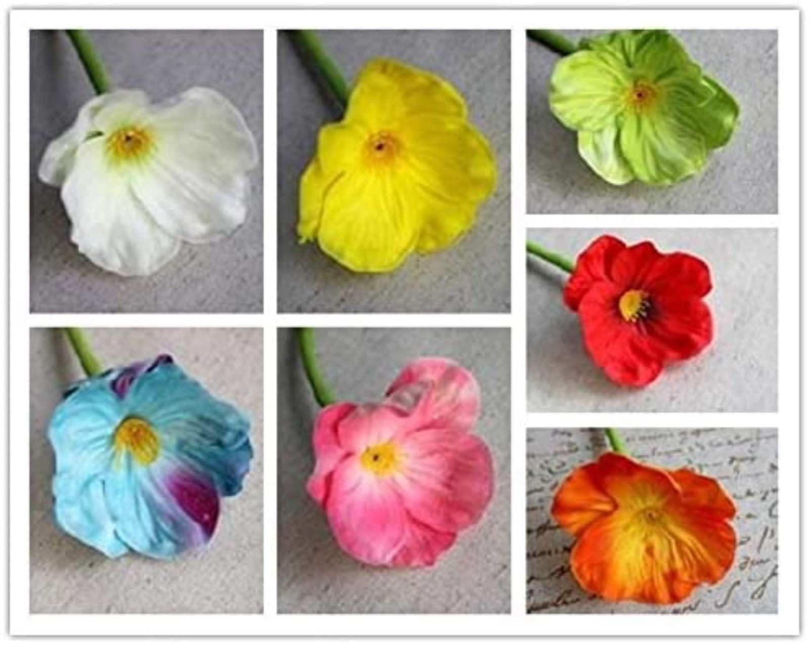 Artificial Poppy Flowers 20PCS Realistic Fake Poppies with Bendable Stems 14″