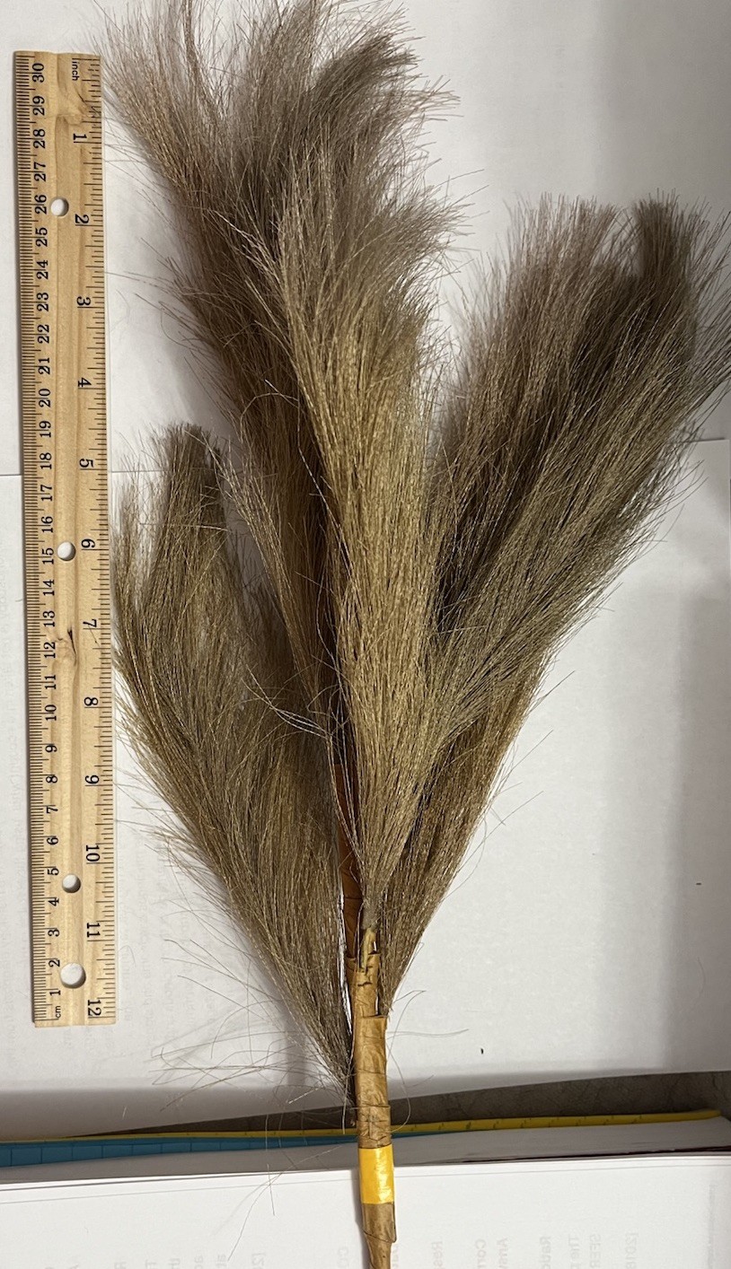 Ansemble of Faux Pampus Grass Bohemian Style Floral Arrangements about 5 Sprigs