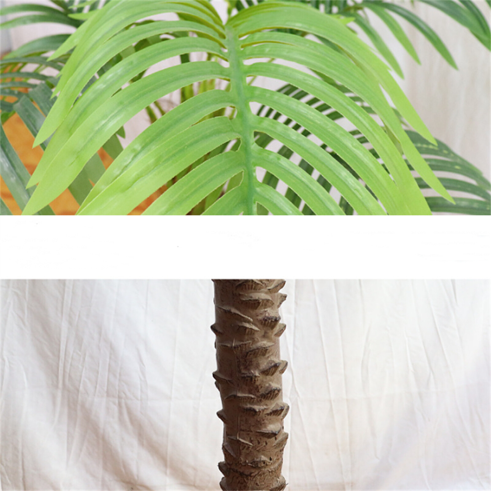 2pcs Artificial Palm Tree 210cm Realistic Tall Tropical Trees With 15pcs Leaves
