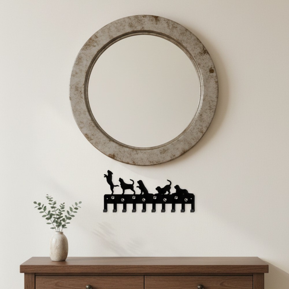 Paw-Shaped Wall Hooks – Rustic Dog Decor Entryway Office Boho Organizer Gift