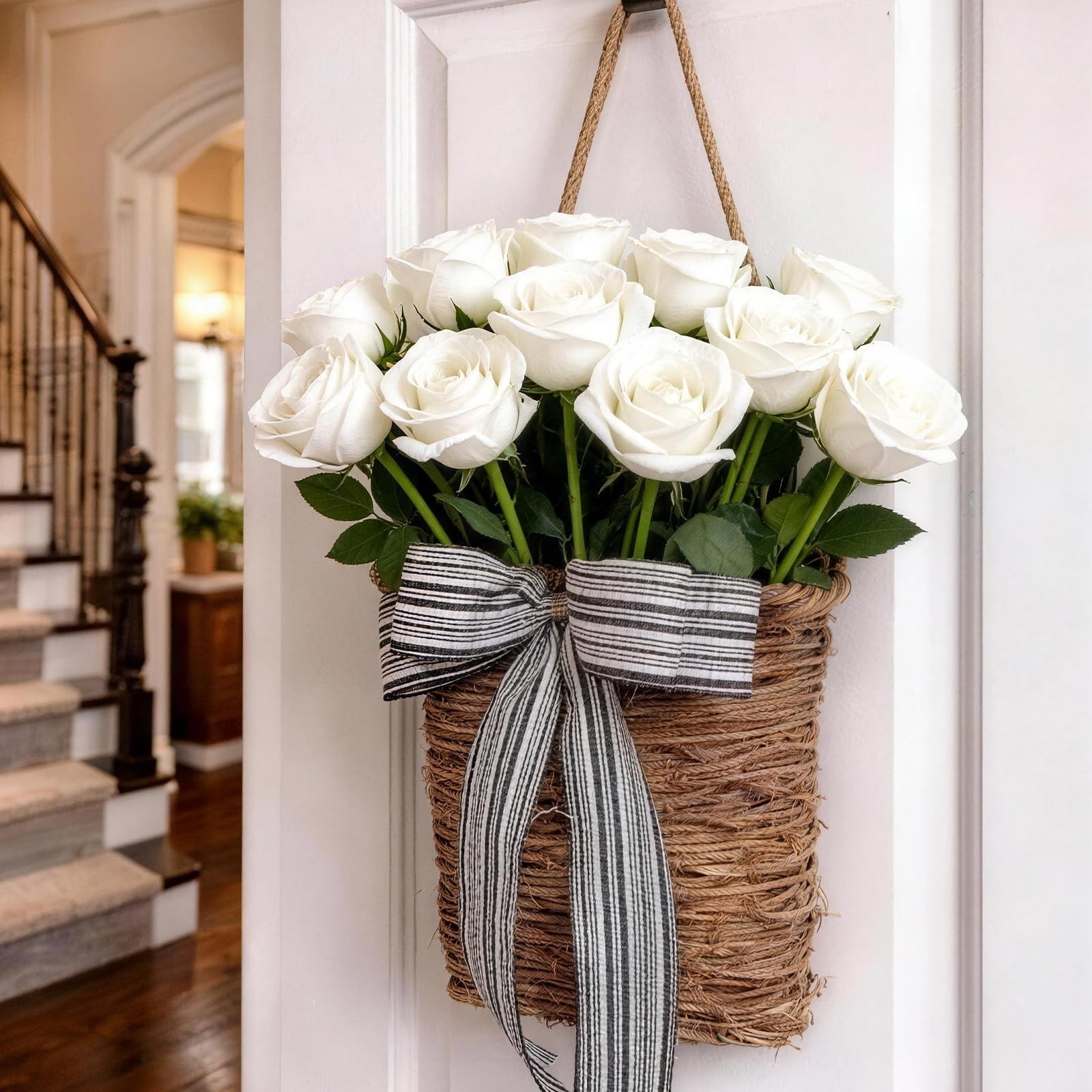 12 PCS Realistic White Roses Artificial Flowers Fake Velvet Silk Bulk Faux