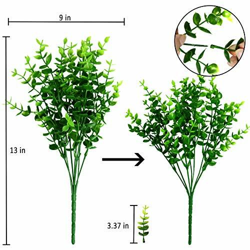 9 Bundles Fake Plants Artificial Boxwood Greenery 63 Stems Fade Resistant Faux