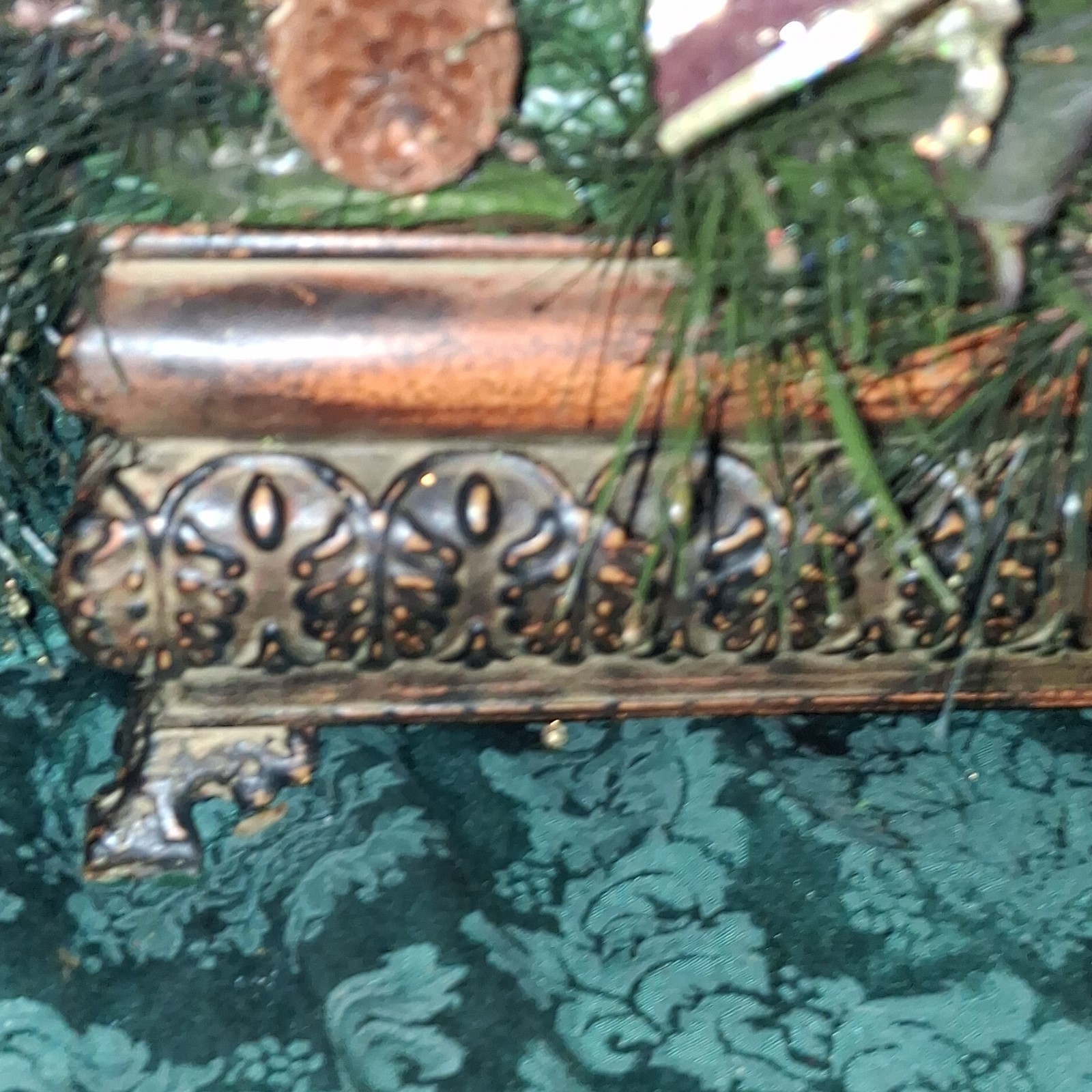 Artificial Christmas Centerpiece Arrangement with Pinecones, Berries, Ribbon