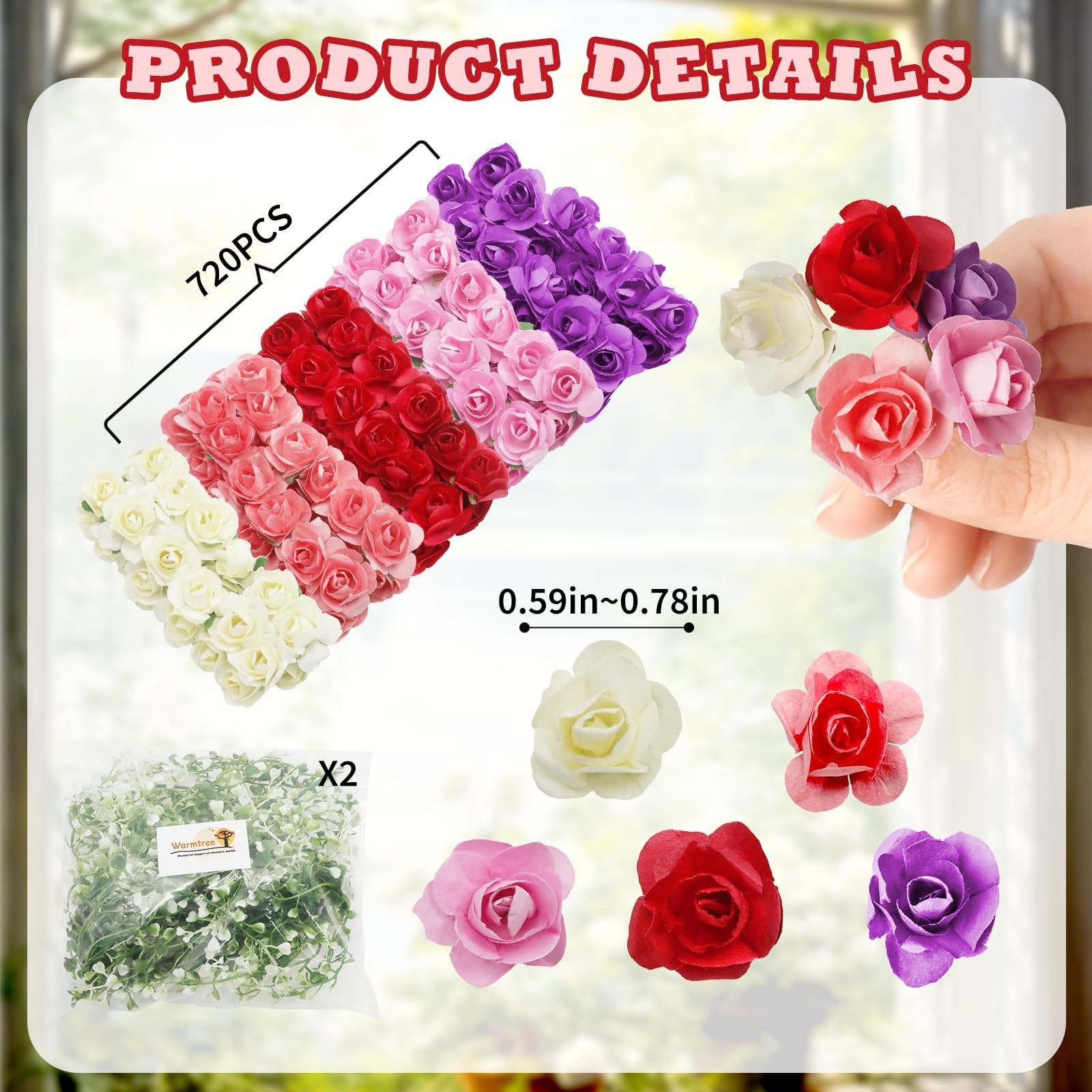 Realistic Miniature Artificial Rose Vines for DIY Fairy Garden & Diorama Scenery