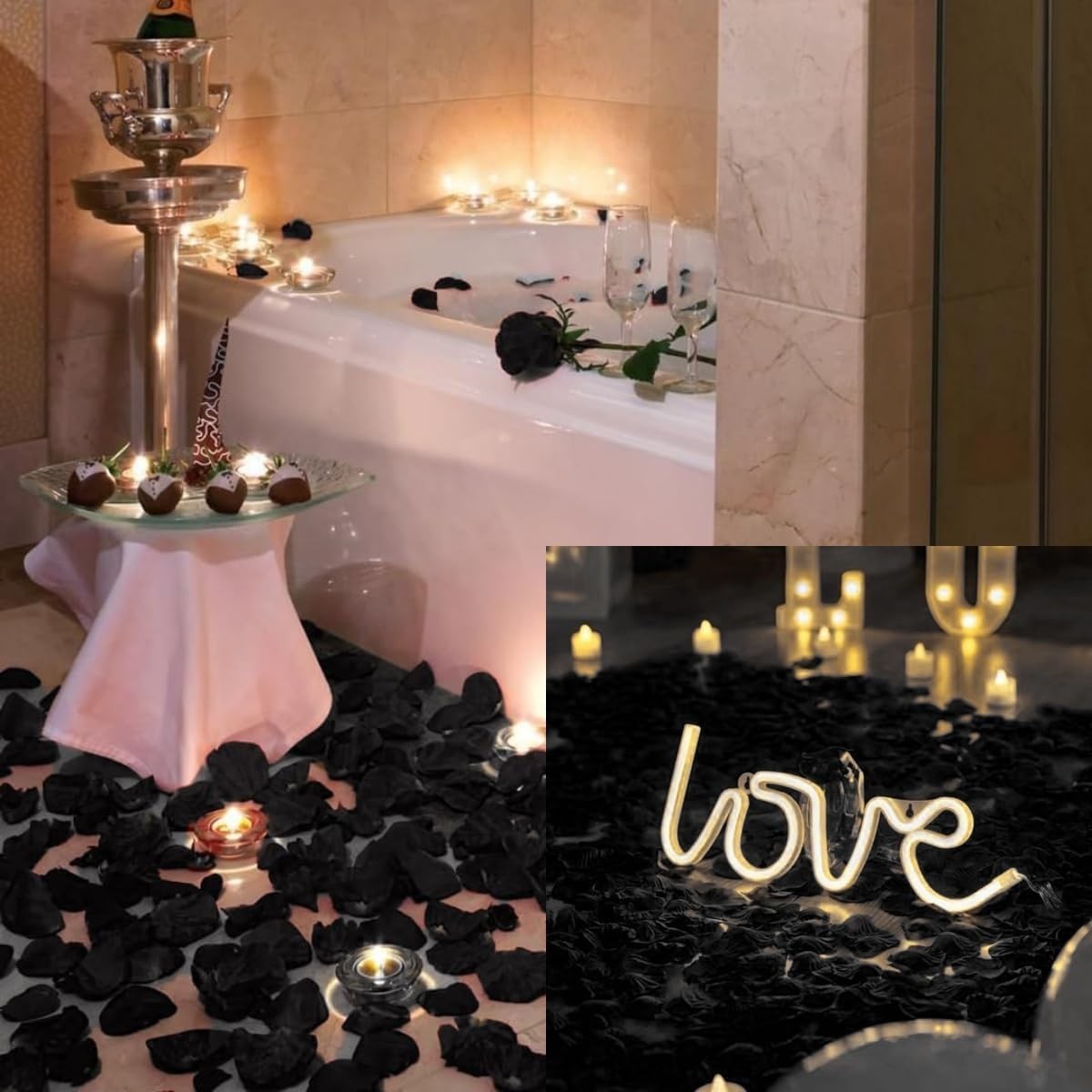 1000 PCS Fake Rose Petal Black Artificial Flower Valentine Hotel Party Decor