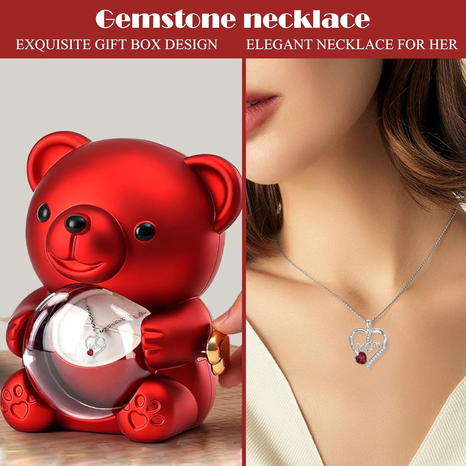Cute Teddy Bear with Preserved Rose Gifts for Mom,Romantic Rose Flower Bear Tedd