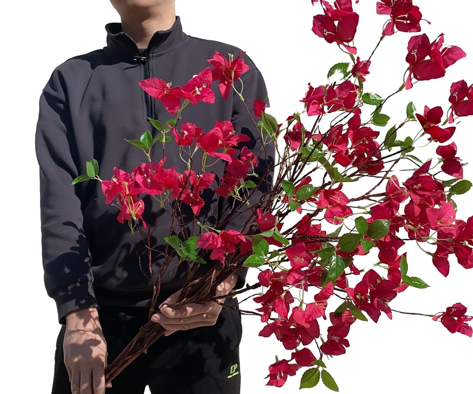 Artificial Bougainvillea Flower Branches Silk Bougainvillea Stems with Dried …
