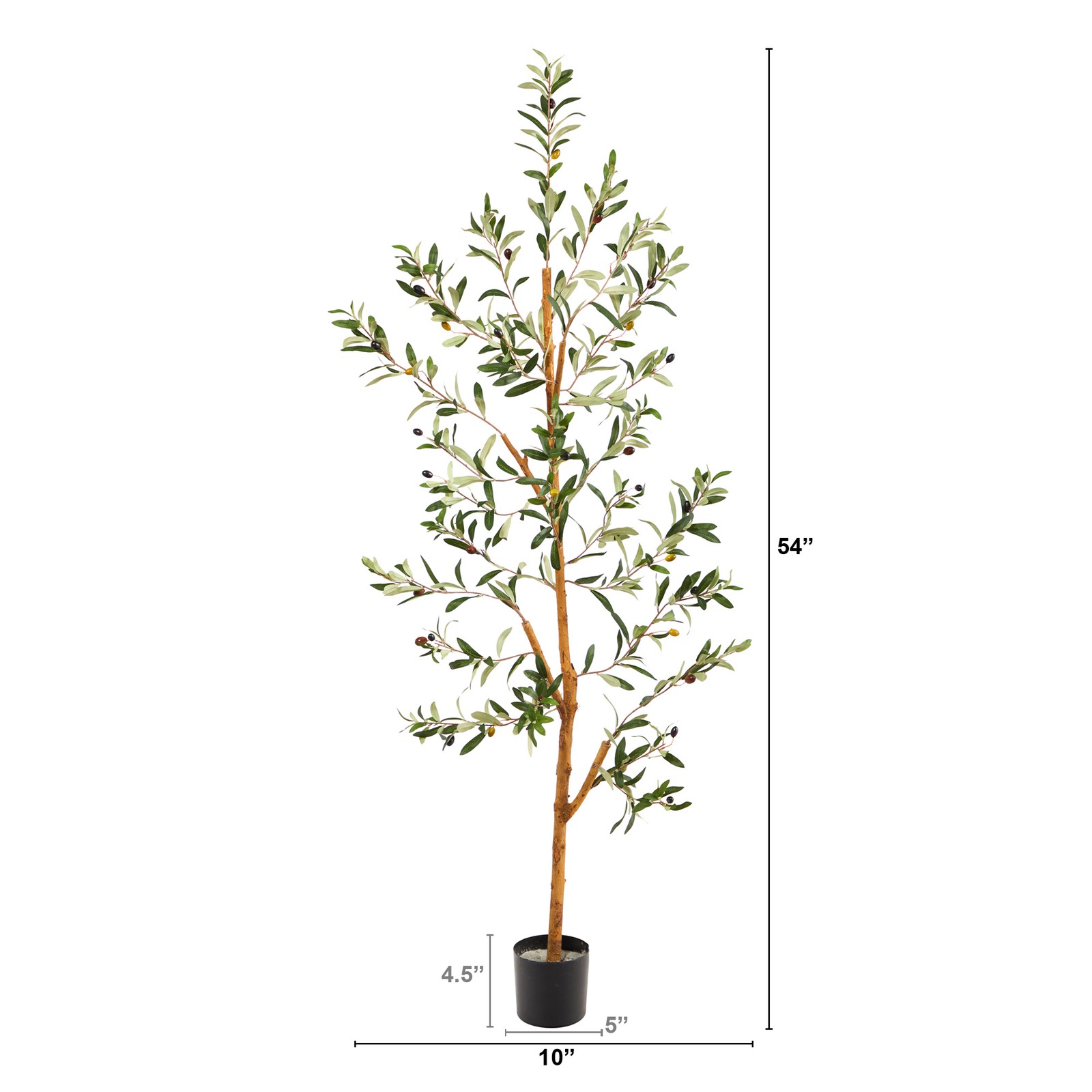 Nearly Natural 4.5ft Olive Artificial Tree in Green
