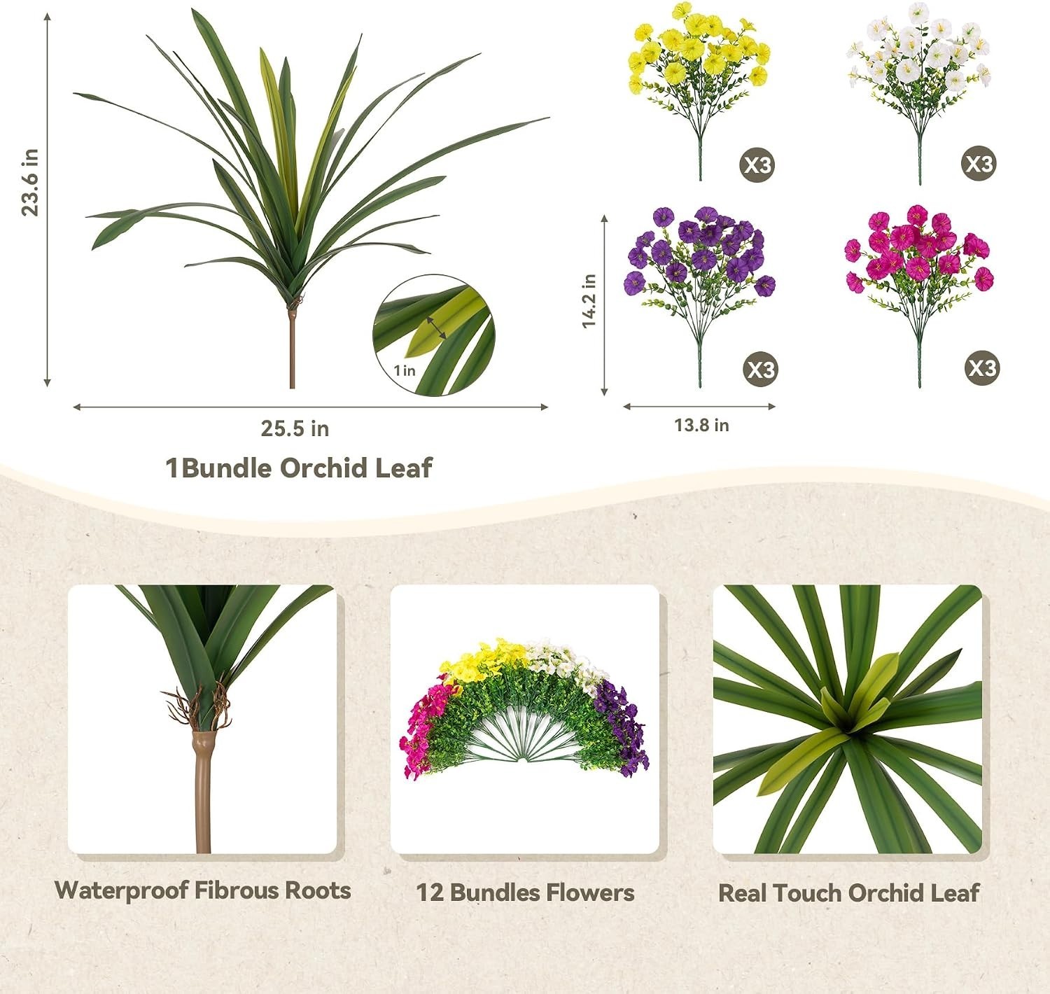 Vibrant Faux Flowers Bundle: 12 Silk Morning Glories with Eucalyptus for Patios
