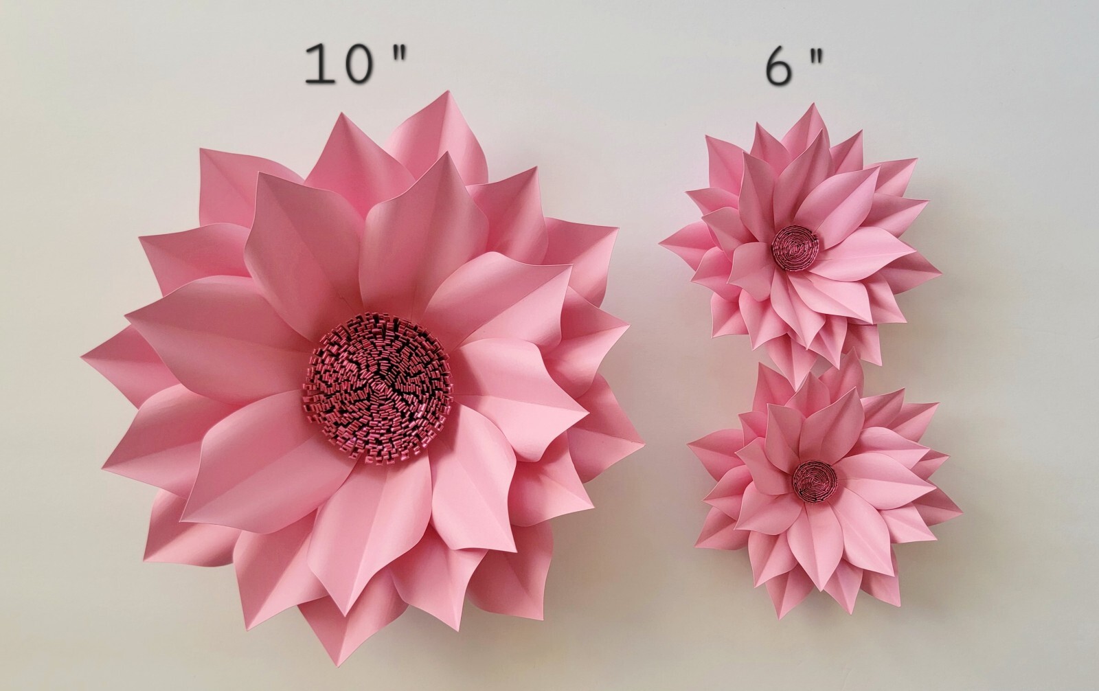 3D Paper Flower Wall Decor Set Of 3 (Bubblegum)