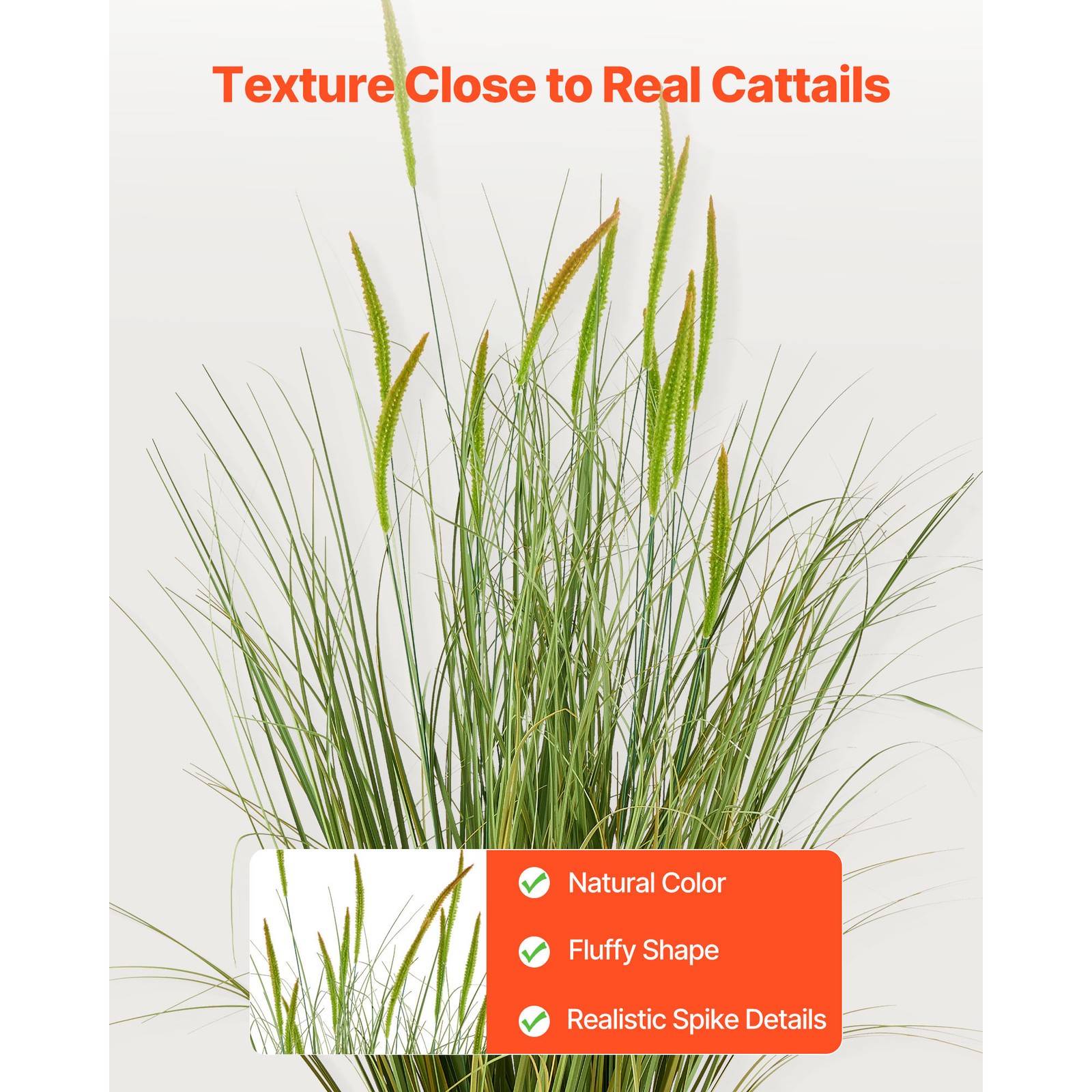 Uimoso Artificial Cattail Grass in Pot, 35-Inch, 2-Pack, Green Decorative Plants