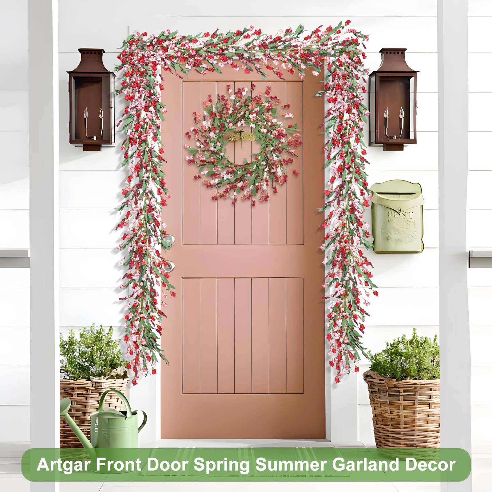 Flower Garland 6Ft Spring/Summer Garland Floral Garlands for Mantle All Year …